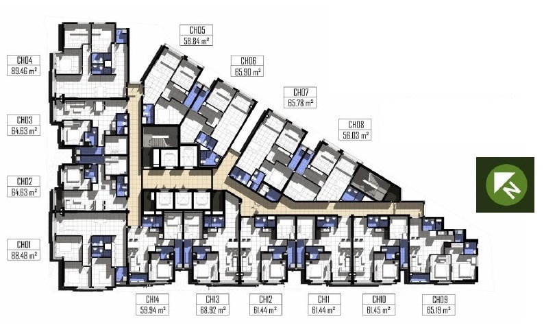 Căn hộ CH13 - 68.92m²